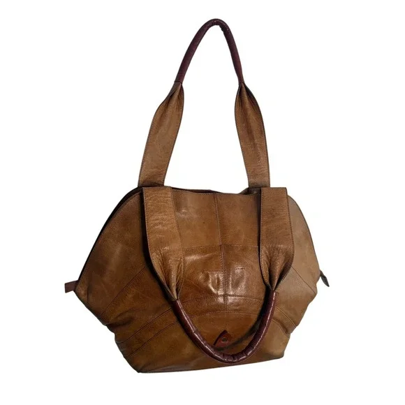 Limon Piel Handmade Colombia Brown Leather Asymmetric Hobo Shoulder Bag Unique - Picture 9 of 16